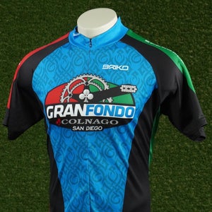 MENS LARGE BRIKO CYCLING JERSEY GRANFONDO COLNAGO FULL ZIP, VGC
