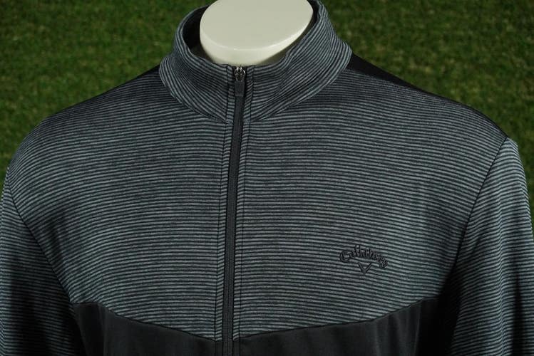 MENS XL CALLAWAY OPTI-DRI JACKET GOLF FULL-ZIP LONG SLEEVE BLACK, VGC