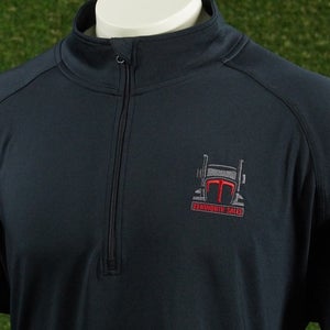 MENS XL SPORT-TEK SPORT-WICK PULLOVER KENSWORTH 1/4 ZIP LONG SLEEVE BLACK, VGC