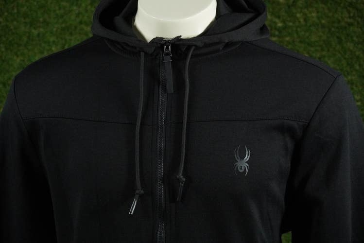 MENS XL SPYDER ACTIVE JACKET FULL ZIP LONG SLEEVE BLACK, VGC