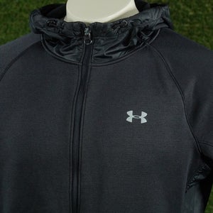 MENS XL UNDER ARMOUR COLDGEAR SWACKET FULL ZIP LONG SLEEVE BLACK, VGC
