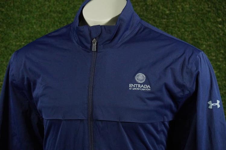 MENS XL UNDER ARMOUR ENTRADA STORM 3 JACKET FULL-ZIP LONG SLEEVE BLUE, VGC