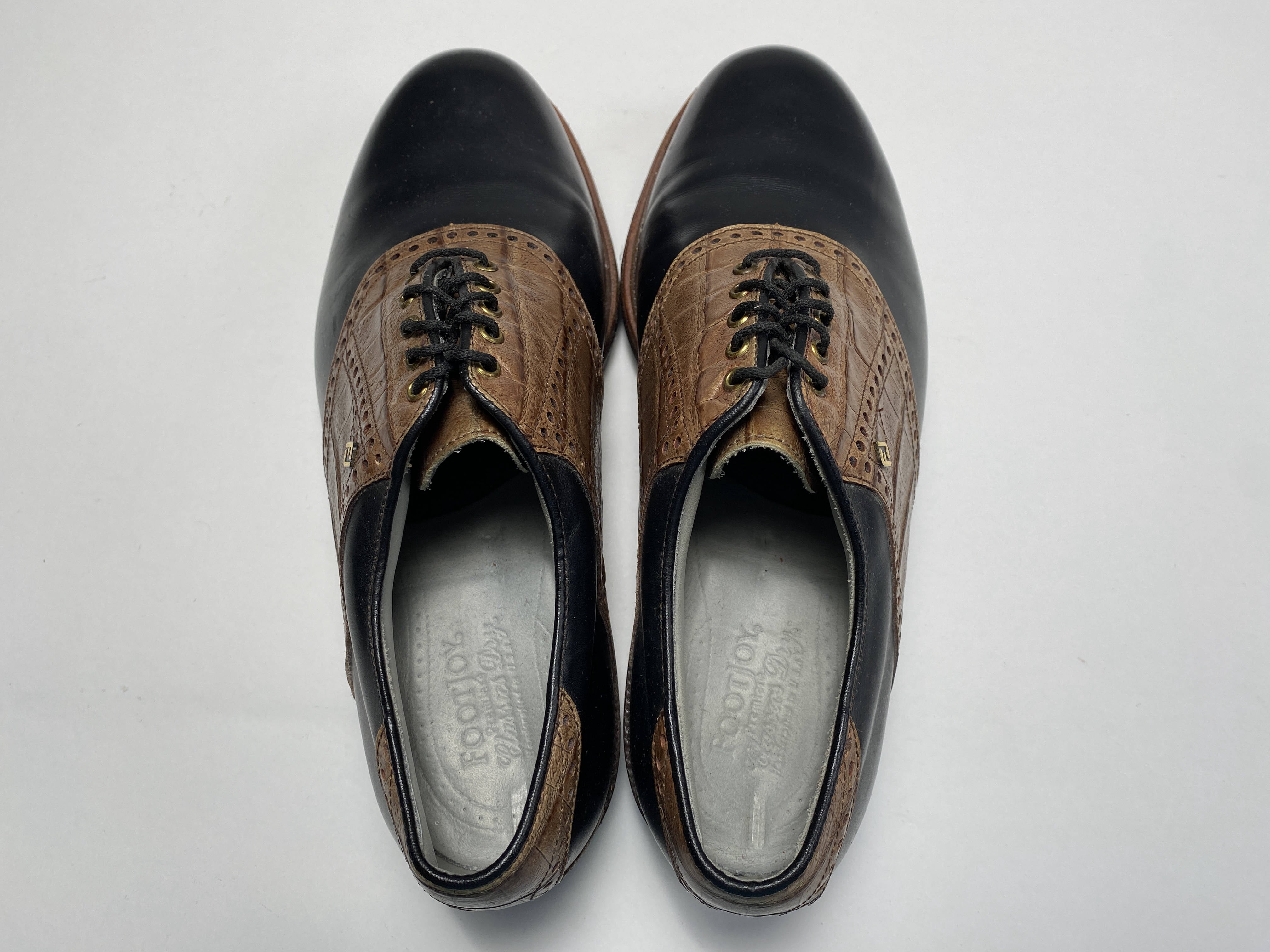 FootJoy Premiere Classics Dry Black w/ Brown Lizard Golf Shoes Mens Size 10 C‎ FootJoy Classics Dry Premiere Mens Golf Shoes | Mercari main image 4