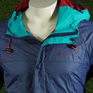 MENS MEDIUM COLUMBIA RAIN JACKET & RAIN PANTS WATERPROOF BLUE, VGC ~ VINTAGE!!