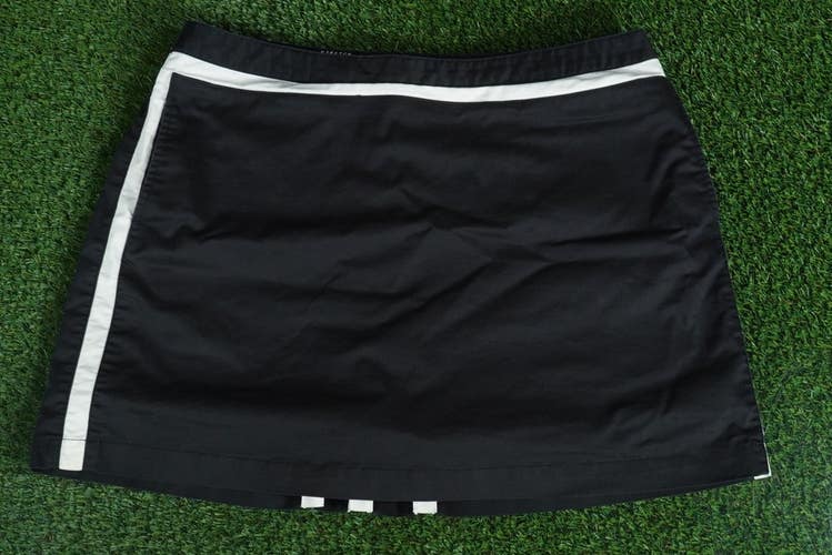WOMEN'S LARGE ADIDAS STRETCH SKORT GOLF SKIRT SIZE 14 BLACK / WHITE, VGC