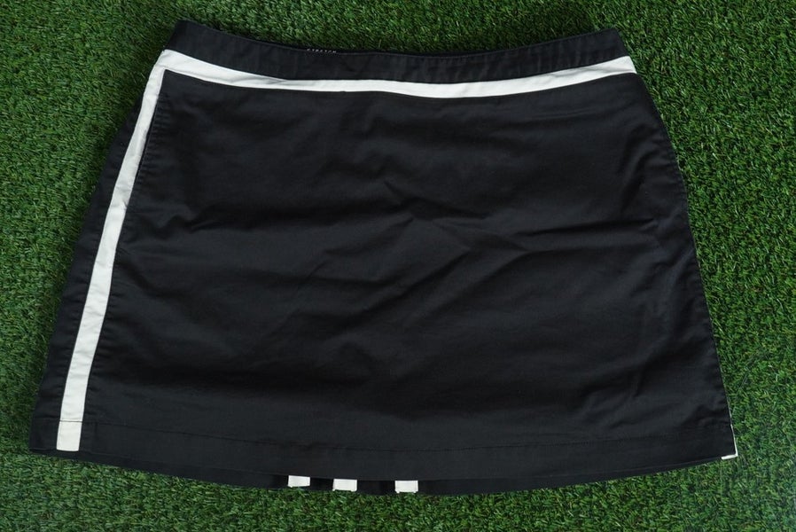 WOMEN'S LARGE ADIDAS STRETCH SKORT GOLF SKIRT SIZE 14 BLACK / WHITE, VGC