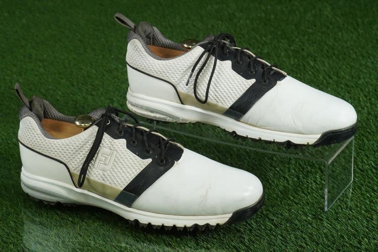 FOOTJOY CONTOUR GOLF SHOES MENS 11.5M, WHITE / BLACK ~ 54091