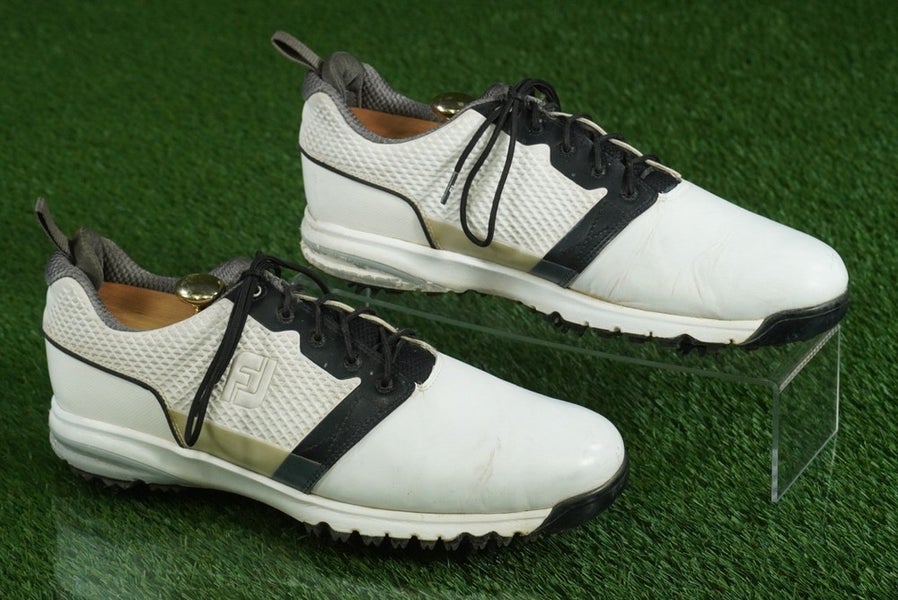 FOOTJOY CONTOUR GOLF SHOES MENS 11.5M, WHITE / BLACK ~ 54091
