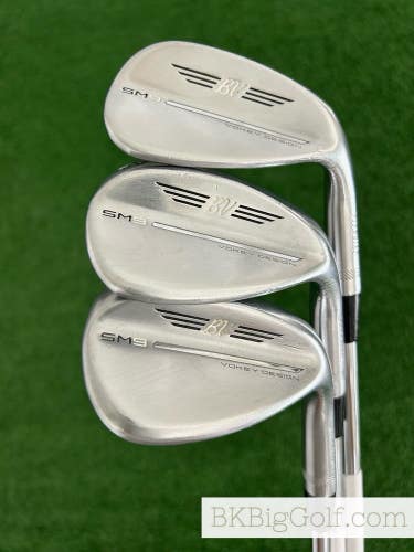 Titleist Vokey SM9 Chrome 3 Wedge Set (50, 54, & 58 Degrees)