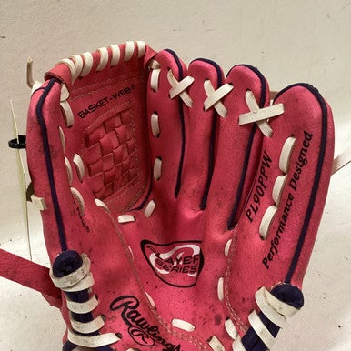 Used Rawlings PL90PPW RH Throw Fastpitch Gloves Pink 7" 11725-S000491877