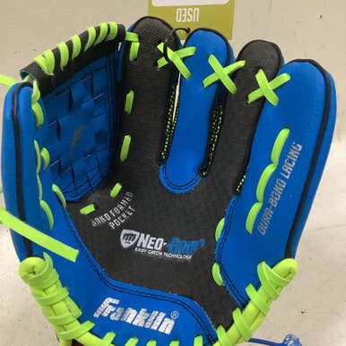 Used Franklin 22851 BB/SB Glove RH Throw Royal Blue And Lime Green 9" 11725-S000491907
