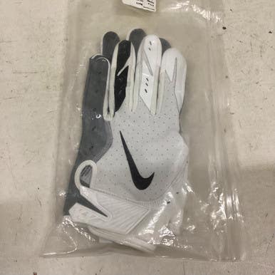 Used Nike VAPOR JET 5.0 FB Gloves White And Grey LG 11725-S000491912