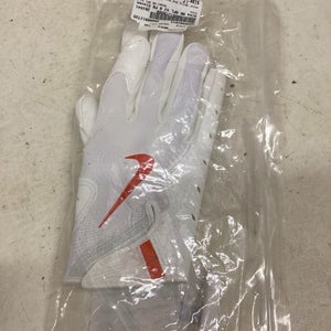 Used Nike NK NFL VJ 8 FB Gloves White And Orange LG 11725-S000491913