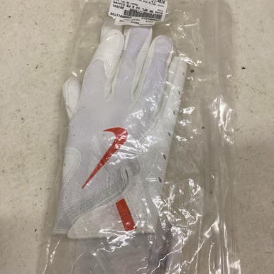 Used Nike NK NFL VJ 8 FB Gloves White And Orange LG 11725-S000491913