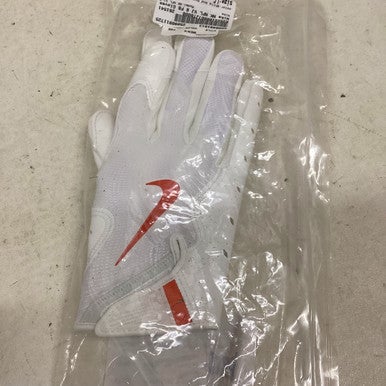 Used Nike NK NFL VJ 8 FB Gloves White And Orange LG 11725-S000491913