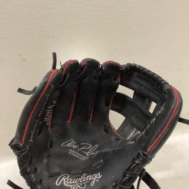 Used Rawlings PL158BB BB/SB Glove LH Throw Black And Red 9" 11725-S000491908