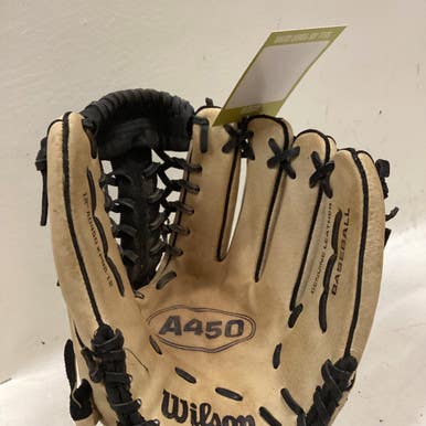 Used Wilson A0450KP92 BB/SB Glove RH Throw Black And Tan 12" 11725-S000491926