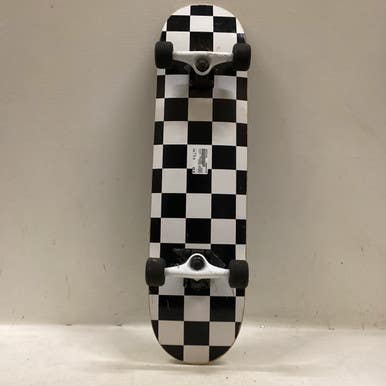 Used Yocaher CHECKERED SKATEBOARD Complete Skateboard Black 7 3/4" 11725-S000491939