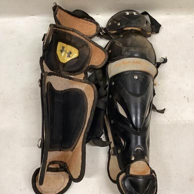 Used Under Armour UAGLG2-JR Catchers Leg Guards Black Junior 11725-S000491503