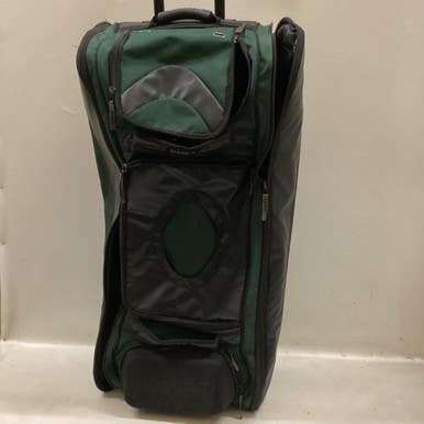 Used Bownet WHEELED CATCHERS BAG BB/SB Player Wheeled Bag Black And Green 11725-S000491524