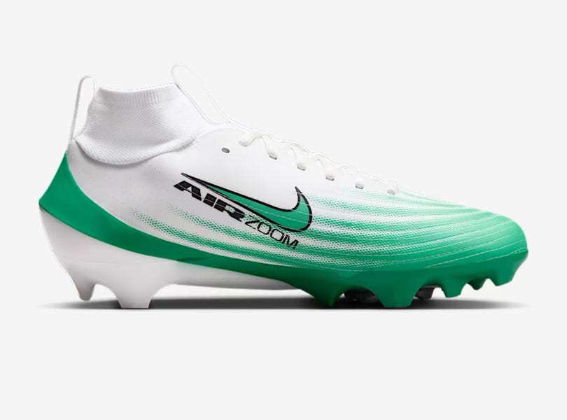 NEW Nike Air Zoom Vapor Pro 1 Football Cleats HM8850-100 Size 8 White Green Nike Air Zoom Vapor Pro 1 Football Cleats Men Size 8 White  main image 4