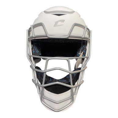 Used Champro CMHXMFPWL Catchers Helmet w/Mask White One Size 11375-S000366564