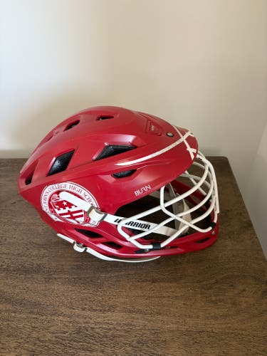 St. John’s game worn lacrosse helmet