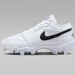 Nike Air Jordan 1 Low White Football Baseball Cleat Size 5Y *NEW* HF6885-100