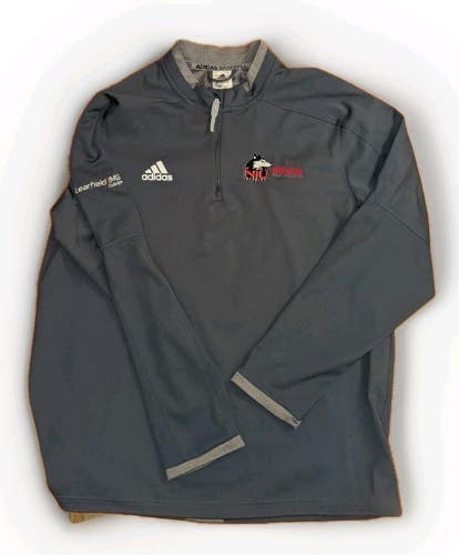NIU Huskies adidas Pullover Jacket Mens L Large Gray Learfield Northern Illinois