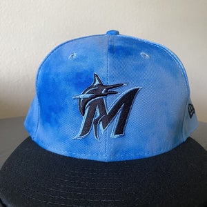 RARE Made In USA Miami Marlins Father’s Day Hat New Era 59FIFTY 7 3/8