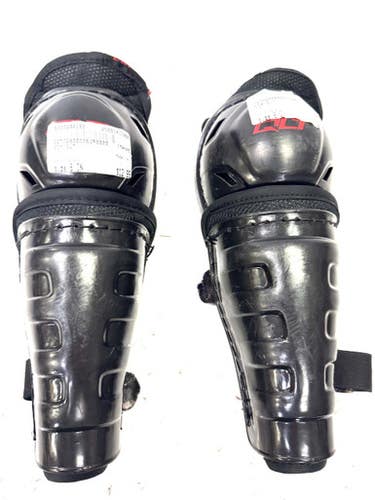 Used CCM QLT Youth Shin Guards Black 8" 11860-S000298163