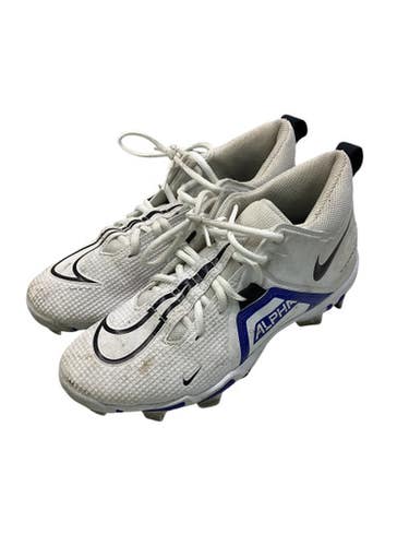 Used Nike ALPHA BB CLEAT WHITE/BLUE BB/SB Cleats White Youth 06.5 11347-S000255964