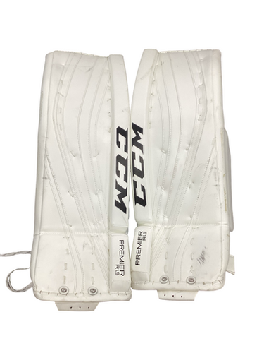 Used CCM PREMIER R 1.9 Goalie Leg Pads Senior White 34" 11613-S000168376