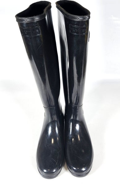 Hunter Original Tall Gloss Women's Rain Boots Size: 8 Black