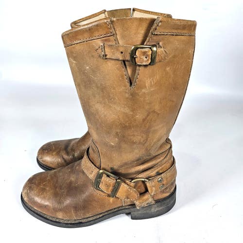 Harley Davidson Women's Brown Leather Harness Motorcycle Boots Size: 7