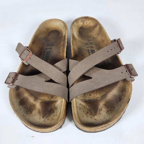 Birkenstock Yao Sandals Slides Brown Womens Size: 40 / 9 Buckle Straps