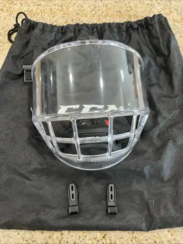 CCM FV1 FULL FACE VISOR - SENIOR FOR S M L HOCKEY HELMET NHL Includes Hardware