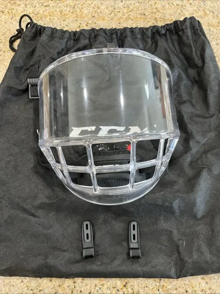 CCM FV1 FULL FACE VISOR - SENIOR FOR S M L HOCKEY HELMET NHL Includes Hardware