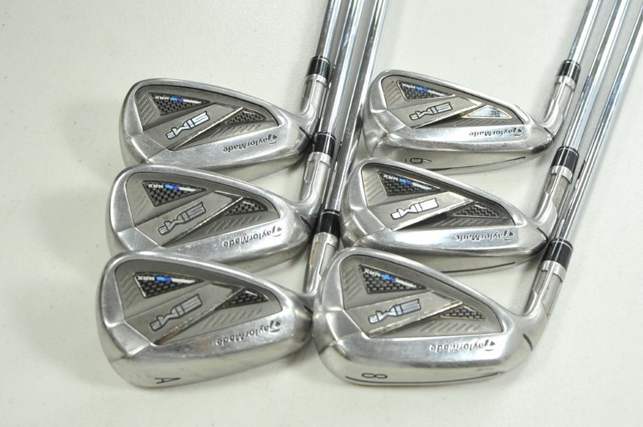 LEFT HANDED TaylorMade SIM2 Max 6-PW,AW Iron Set Regular Flex KBS Steel # 202944