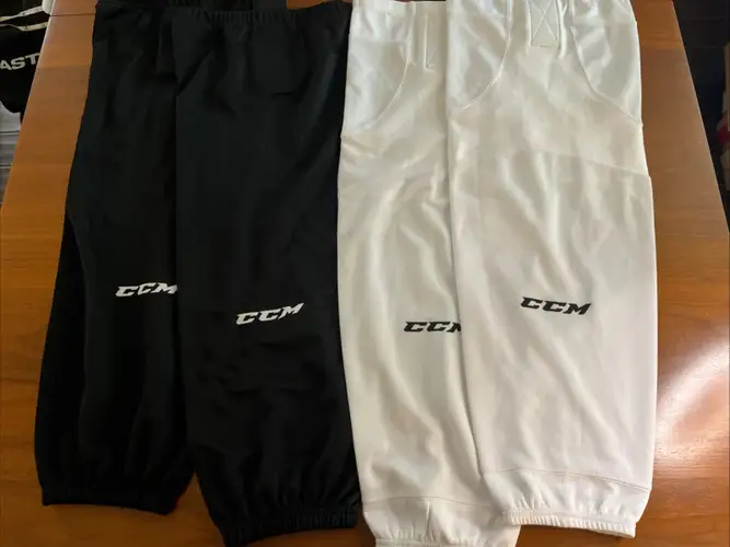 CCM NHL Hockey Socks SR 28" Black & Pro Senior 30” White Socks. NEVER USED. NEW