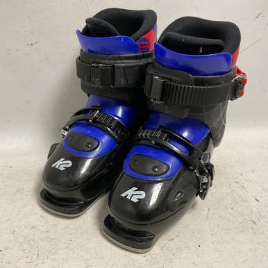 Used K2 INDY 2 Boys DH Ski Boot Black And Royal Blue 215 MP - J03 11855-S000191397