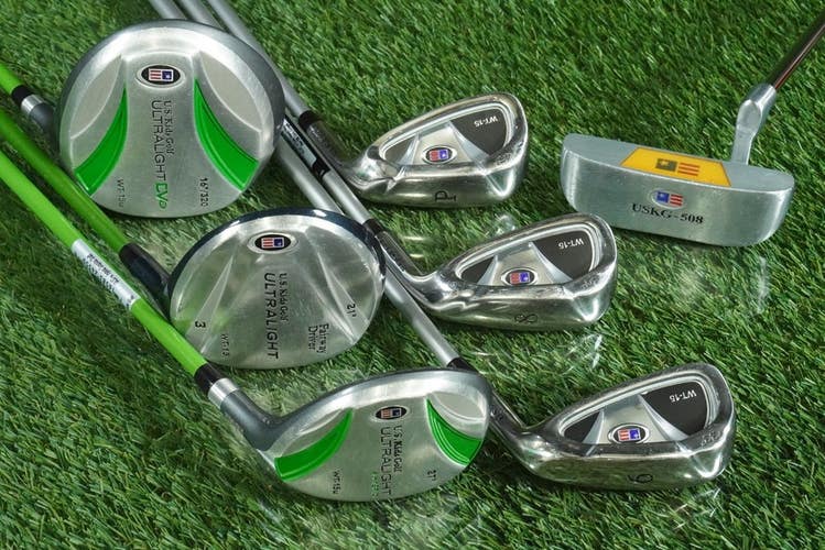 U.S. KIDS GOLF WT-15 JUNIOR STARTER SET GREEN FITS KIDS 57"-60 TALL RH ~ NICE!!