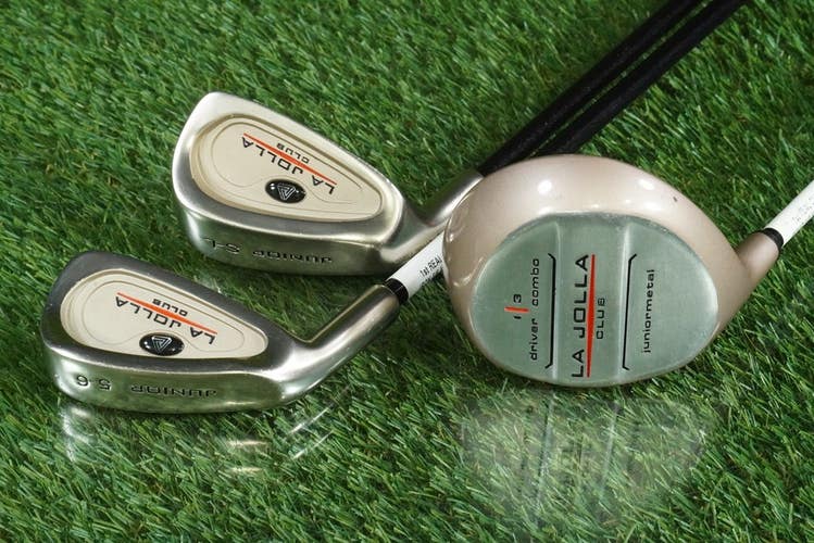 LA JOLLA JUNIOR STARTER GOLF SET 3pc. 1W/3W, 5-6,SW-LW KIDS 53"-57" TALL LH