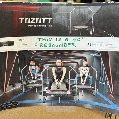 Used TOZOTT FOLD TRAMPOLINE W/ HANDLE Exercise Trampoline None 11855-S000191113