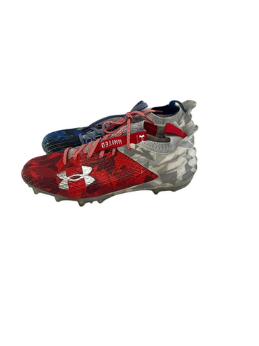 Used Under Armour BLUR SMOKE 2.0 Adult FB Cleats Royal/Red/Grey Senior 9 11692-S000141770