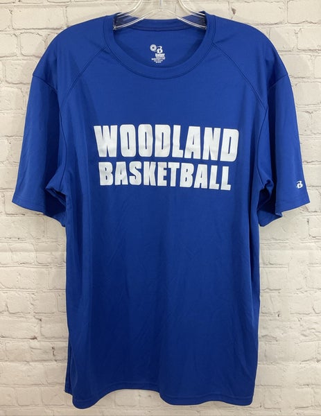 Badger Sports Men's 100% Polyester WOODLAND BASKETBALL T-Shirt Royal Blue Medium