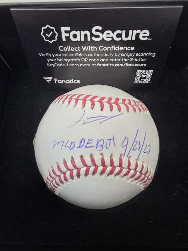 Junior Caminero Tampa Bay Rays Signed Baseball w/MLB Debut 9/23/23 Inscription
