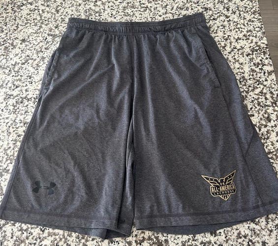 Under Armour All America lacrosse game team practice shorts L large mens