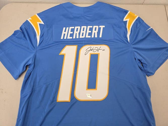 Justin Herbert Los Angeles Chargers Autographed Powder Blue Nike Limited Jersey