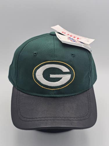 NEW Vintage Green Bay Packers NFL Sports Annco Leather Brim Hay Cap Vtg Snapback